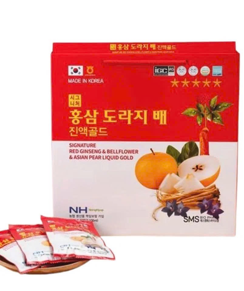 Nước Uống Hồng Sâm Lê Hoa Chuông Hàn Quốc hộp 70ml * 30 gói