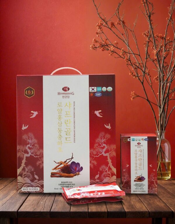 Nước hồng sâm hoàng gia đông trùng saffron gold 70ml - Ảnh 3
