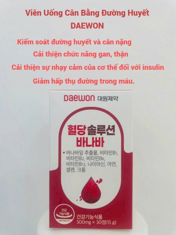 [Daewon] Viên Uống Cân Bằng Đường Huyết – Giải Pháp Cho Người Tiểu Đường - Ảnh 2