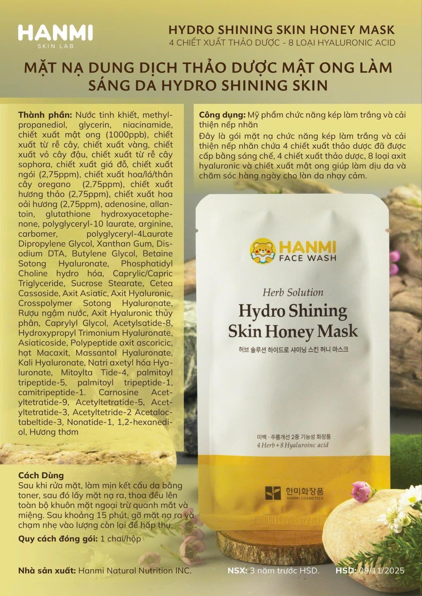 Mặt nạ hydro shining skin honey mask - Ảnh 2