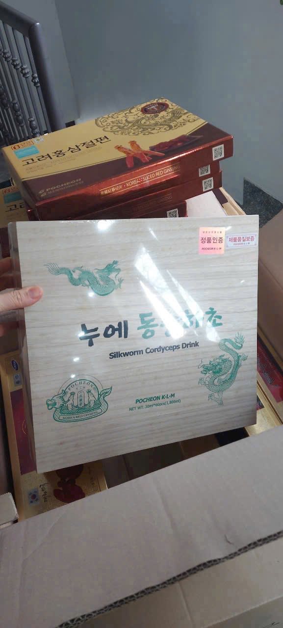 Nước Đông Trùng Hạ Thảo Pocheon Hộp Gỗ Trắng 60 gói * 30ml - Ảnh 5