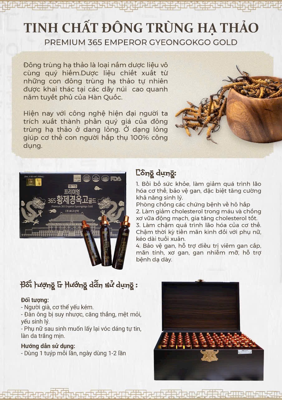 TINH CHẤT ĐÔNG TRÙNG HẠ THẢO Hộp 60 ống x20ml - Ảnh 4