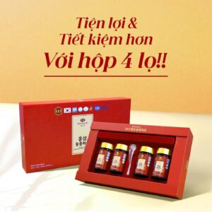 CHIẾT XUẤT HỒNG SÂM HÀN QUỐC & ĐÔNG TRÙNG HẠ THẢO 365 KOREAN RED GINSENG & CORDYCEPS GOLD Hộp 4 lọ x 250gr