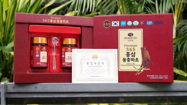 CHIẾT XUẤT HỒNG SÂM HÀN QUỐC & ĐÔNG TRÙNG HẠ THẢO 365 KOREAN RED GINSENG & CORDYCEPS GOLD Hộp 2 lọ x 250gr - Ảnh 5