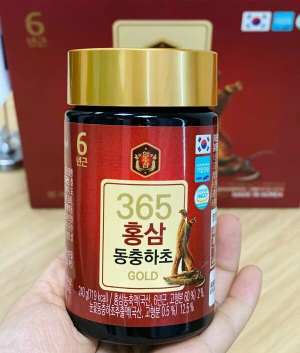 CHIẾT XUẤT HỒNG SÂM HÀN QUỐC & ĐÔNG TRÙNG HẠ THẢO 365 KOREAN RED GINSENG & CORDYCEPS GOLD Hộp 2 lọ x 250gr - Ảnh 6