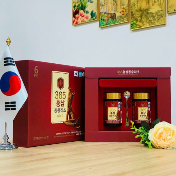 CHIẾT XUẤT HỒNG SÂM HÀN QUỐC & ĐÔNG TRÙNG HẠ THẢO 365 KOREAN RED GINSENG & CORDYCEPS GOLD Hộp 2 lọ x 250gr - Ảnh 3