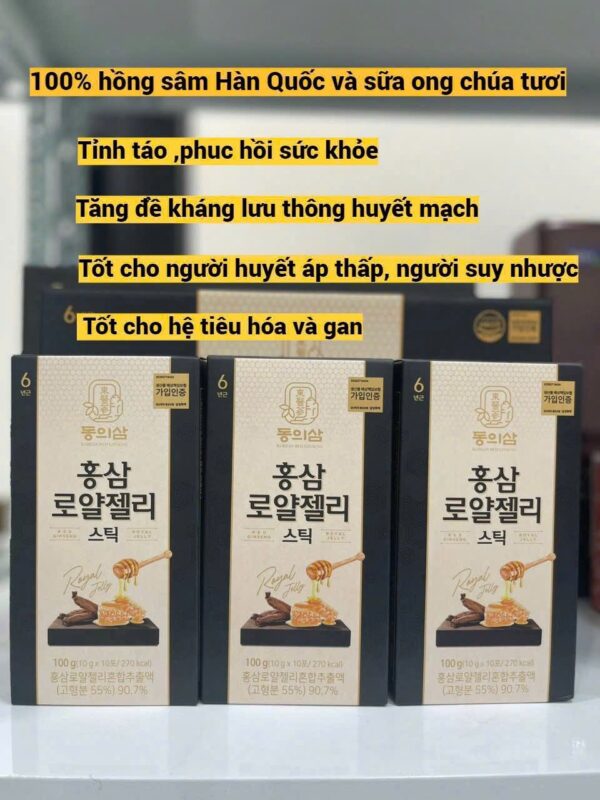 Tinh Chất Hồng Sâm Mật Ong Hàn Quốc Royal Jelly Stick Hộp 30 gói - Ảnh 5