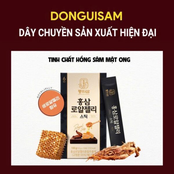 Tinh Chất Hồng Sâm Mật Ong Hàn Quốc Royal Jelly Stick Hộp 30 gói - Ảnh 3