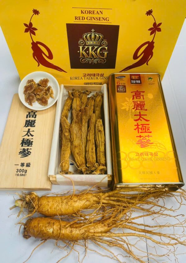 thiên sâm KKG (thái cực sâm) ,được chọn lọc kỹ càng từ những củ sâm 6 năm tuổi