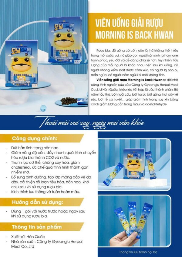 Viên Uống Giải Rượu Morning Is Back Hwan - Ảnh 5