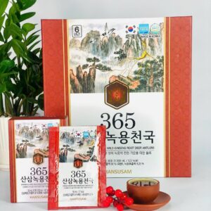 Nước chiết xuất hồng sâm núi nhung hươu Hàn Quốc 365 (365 KOREAN WILD GINSENG DEER ANTLERS) hộp 60 gói x 70ml
