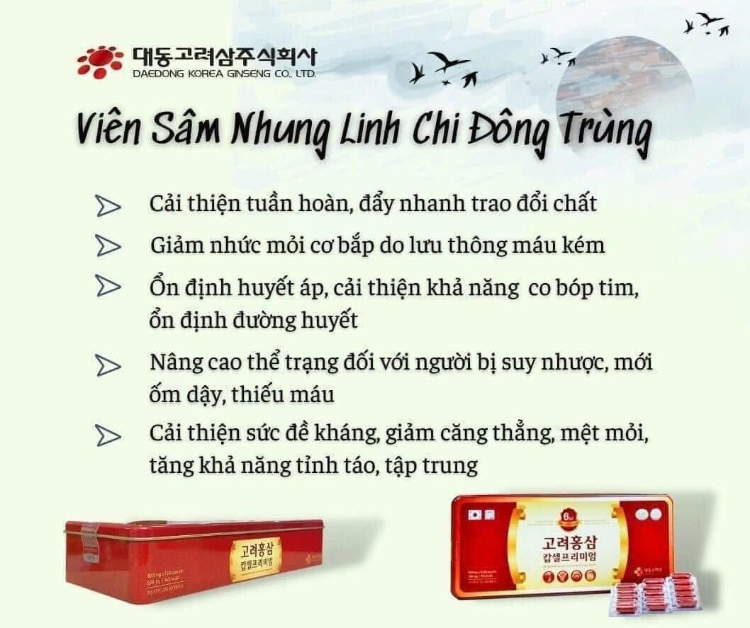 VIÊN Bổ Tổng Hợp Sâm Nhung Đông Trùng Daedong KOREA - Ảnh 6