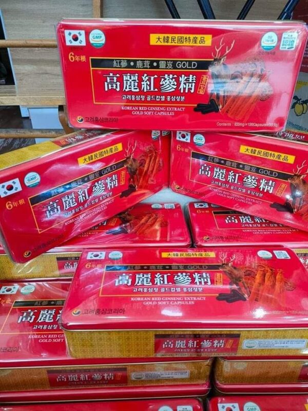 Hộp 120 Viên Hồng Sâm Nhung Hươu Linh Chi Kana Goryeo Hộp Đỏ Hàn Quốc