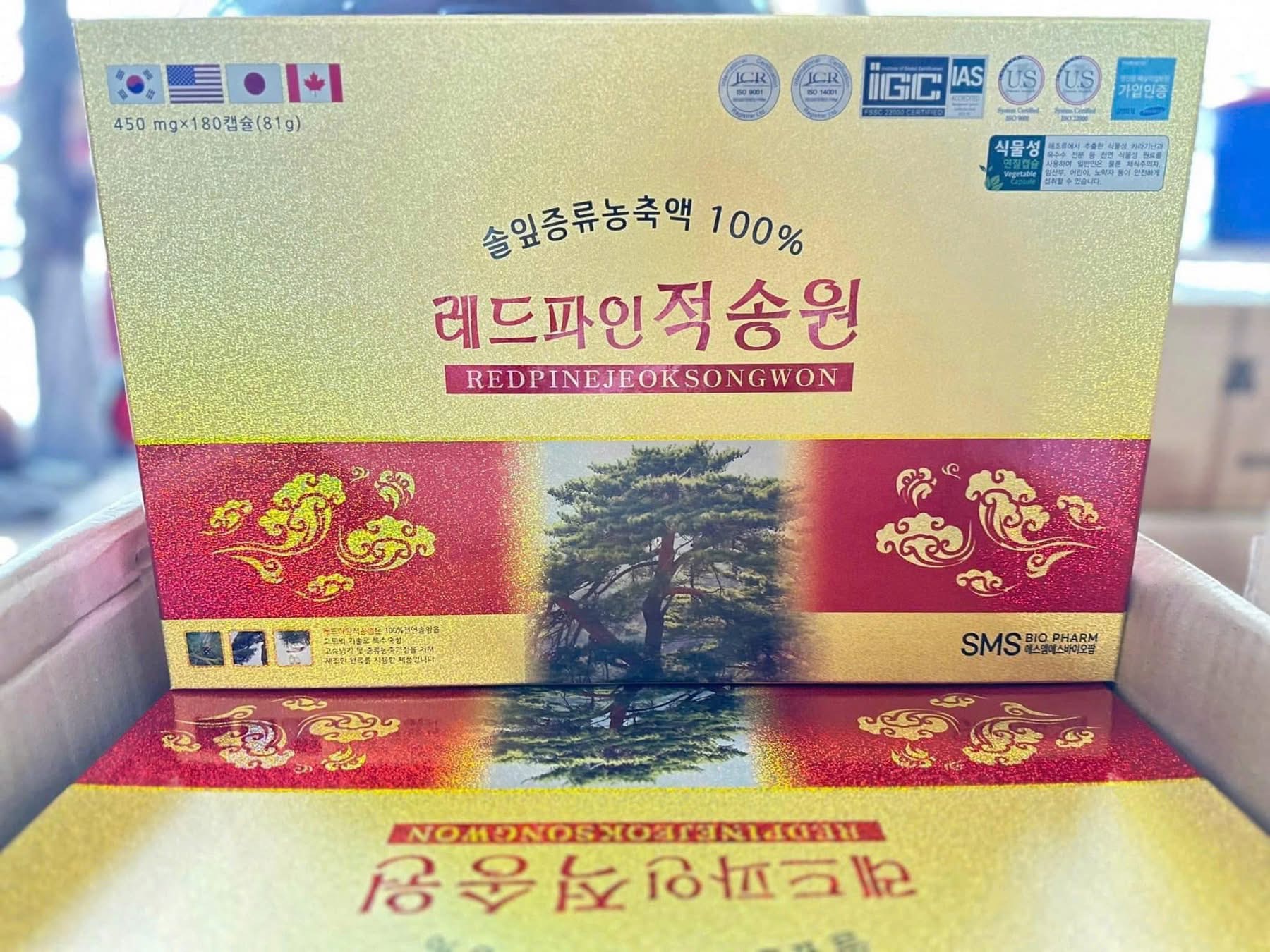 Tinh dầu thông đỏ chính phủ Samsung Red pine Jeok Song won 180 Viên - Ảnh 2