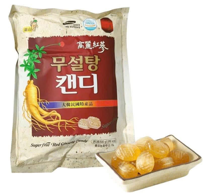 Kẹo hồng sâm free suger túi 500gr