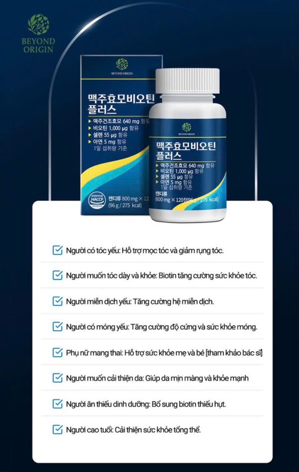VIÊN UỐNG MEN BIA BIOTIN PLUS BEYOND ORIGIN – GIẢM RỤNG, KÍCH THÍCH MỌC TÓC, ĐẸP DA & MÓNG - Ảnh 4