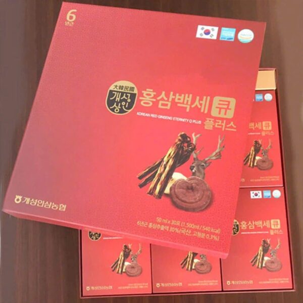 Nước Hồng Sâm Nhung Hươu Linh Chi Gold Q Hàn Quốc Hộp Đỏ 30 Gói x 50ml