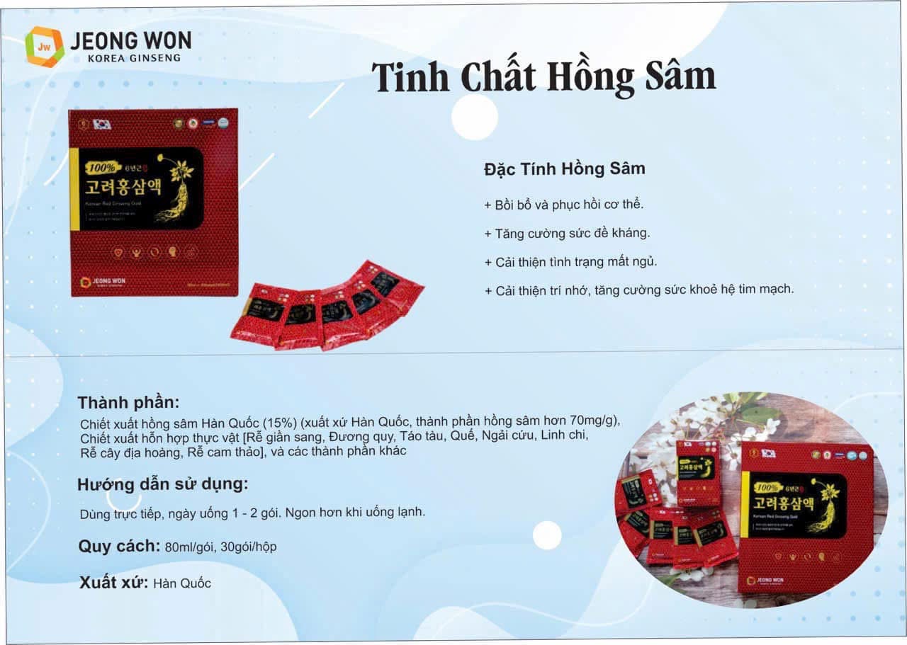 NƯỚC ÉP CHIẾT SUẤT HỒNG SÂM NGUYÊN CHẤT JEONG WON 100% sâm 6 năm tuổi - Ảnh 3