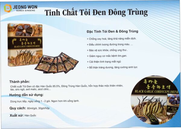 Nước Tỏi Đen Đông Trùng Hạ Thảo Hàn Quốc Jeong Won - Ảnh 6