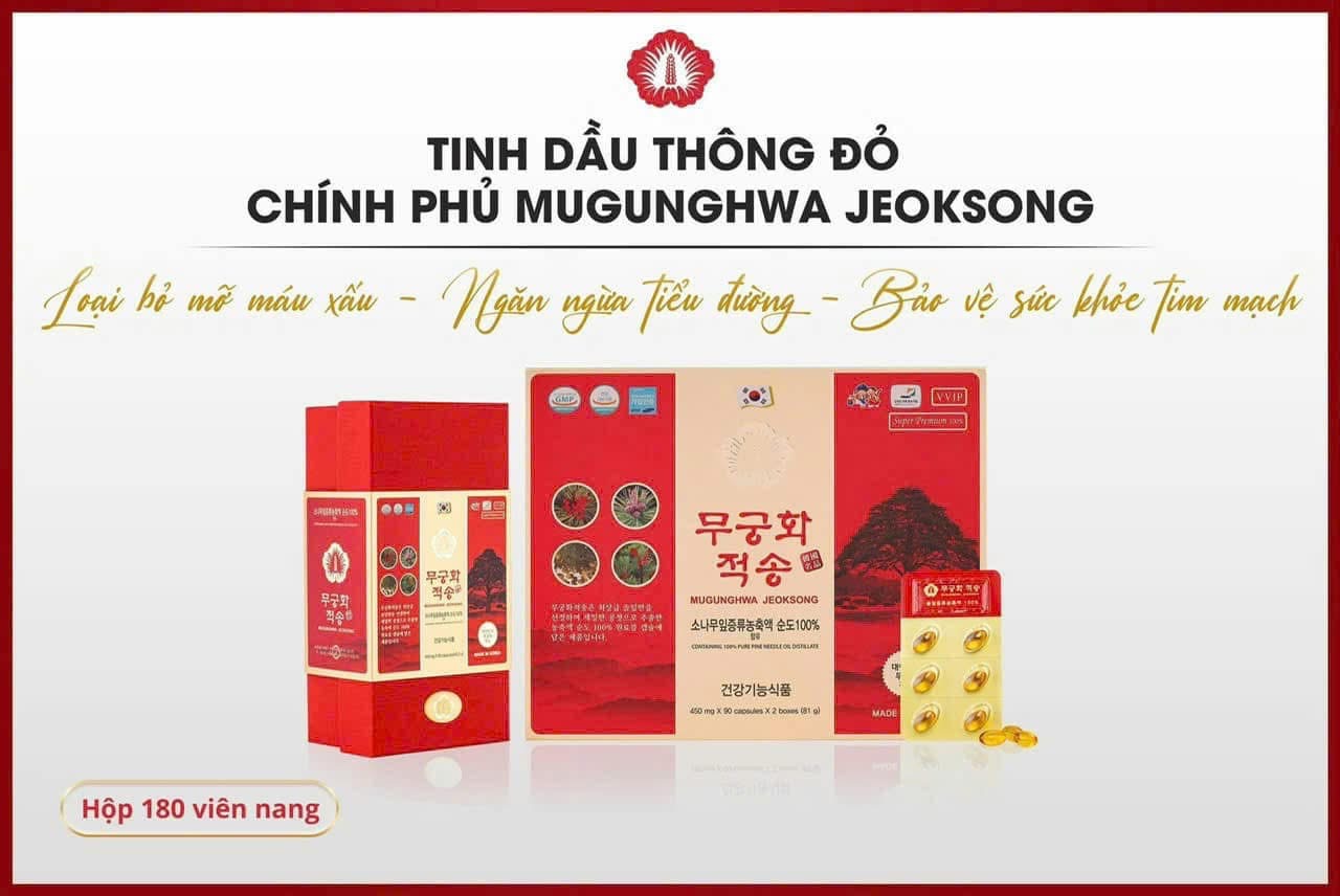 Tinh dầu thông đỏ chính phủ Mugunghwa Jeoksong Hàn Quốc 180 viên - Ảnh 8