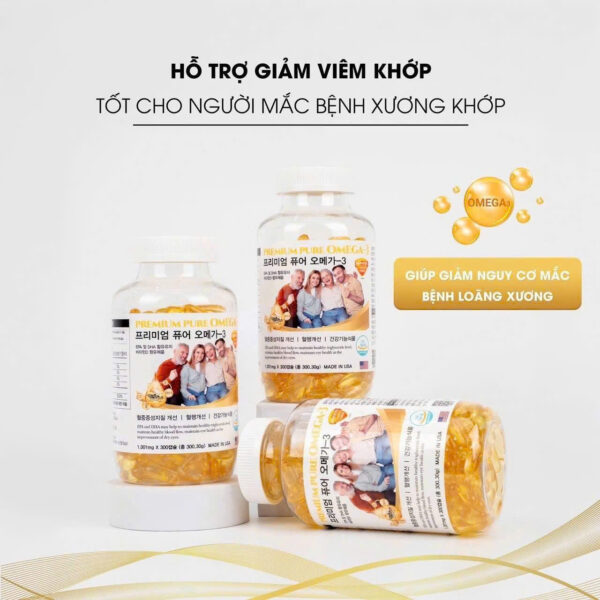 Viên Uống Dầu Cá Omega-3 Gia Đình Premium Pure 300 viên bổ sung EPA và DHA giúp khoẻ tim, sáng mắt, minh mẫn mỗi ngày - Ảnh 5