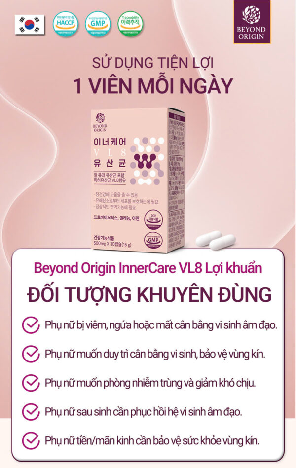 Viên Uống Phụ Khoa Nữ VL8 Inner Care - Ảnh 5