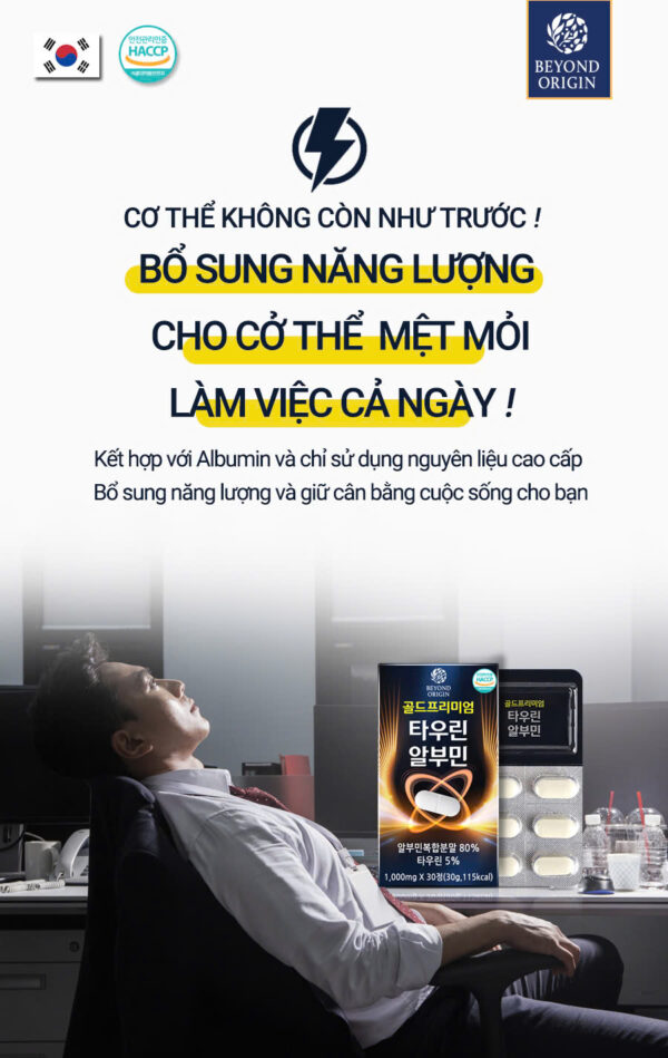 [Beyond Origin] Viên Bổ Protein & Năng Lượng Gold Premium Taurine Albumin_SNHCA1053 - Ảnh 3